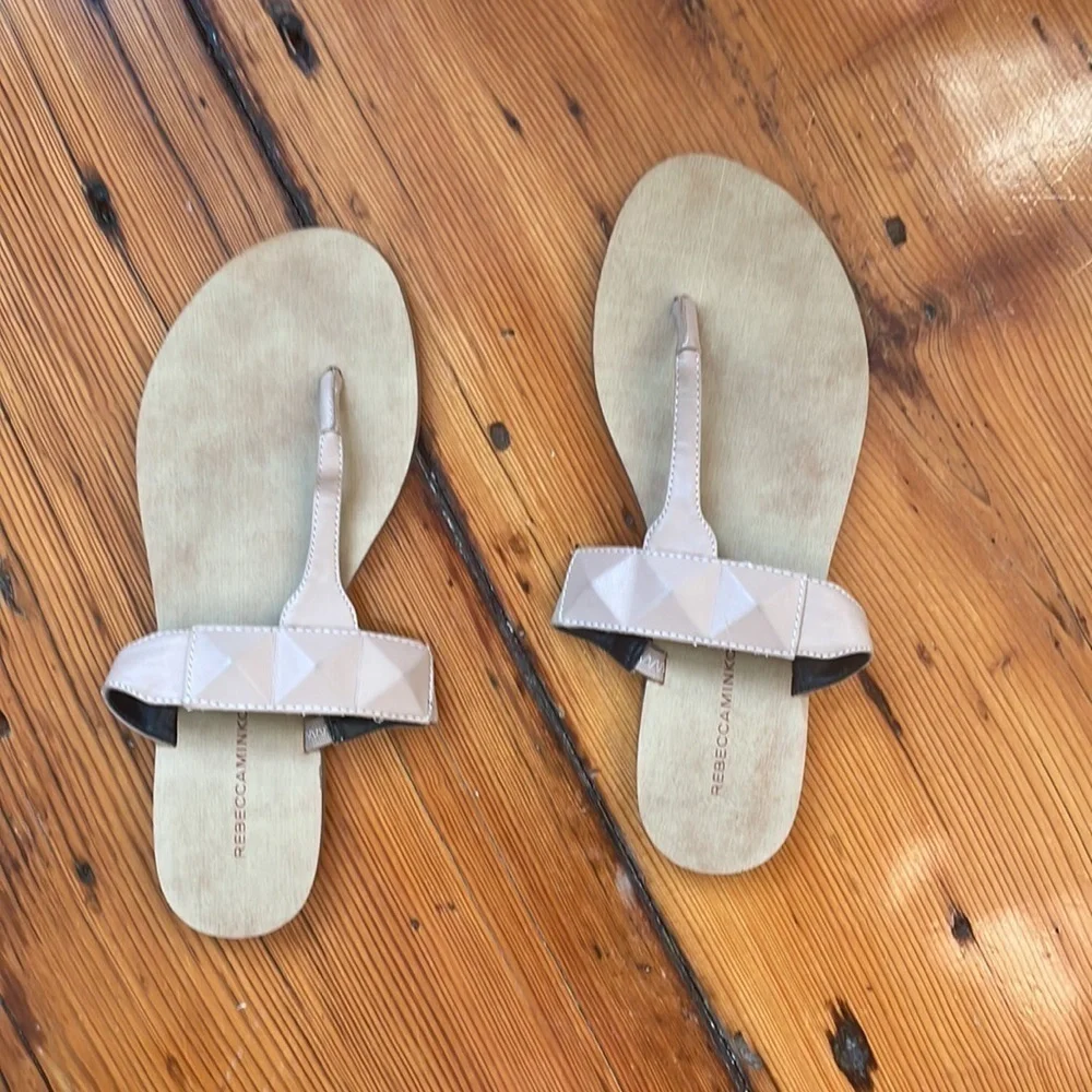 Rebecca Minkoff tan leather thong sandals size 8.5 - Picture 4 of 4